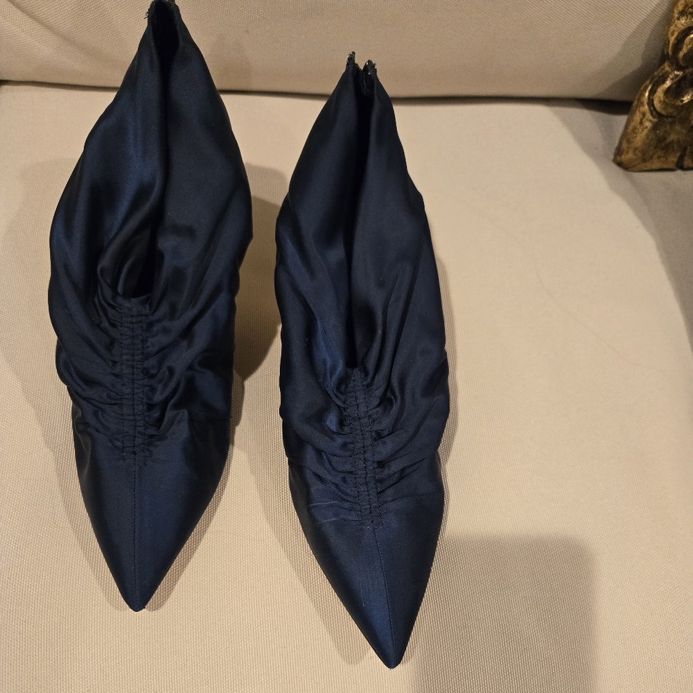 Zara Navy Heeled Boots